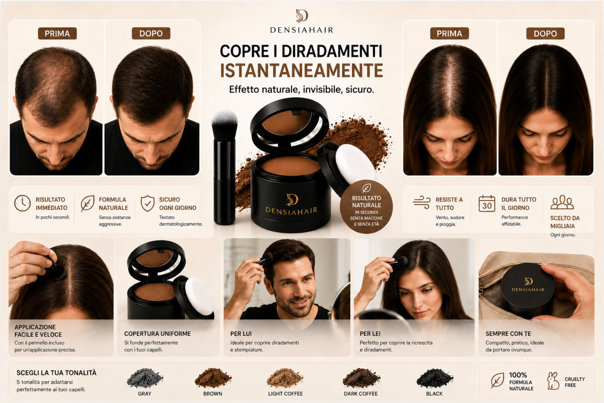DENSIAHAIR™ — Polvere Effetto Volume Istantaneo